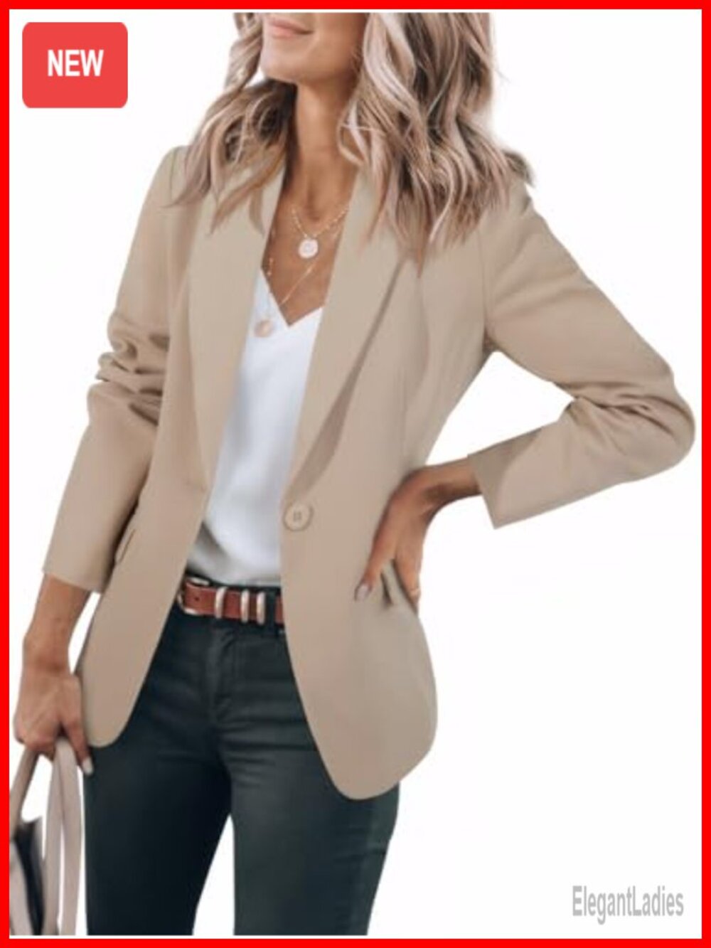 Womens Slim Fit Open Front Blazer Long Sleeve Business Casual